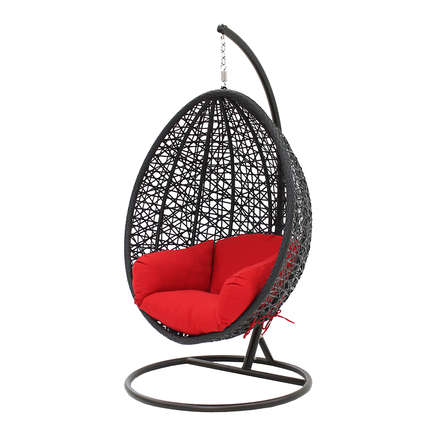 Black Egg Chair with Red Cushion Marketplace Delivery Service